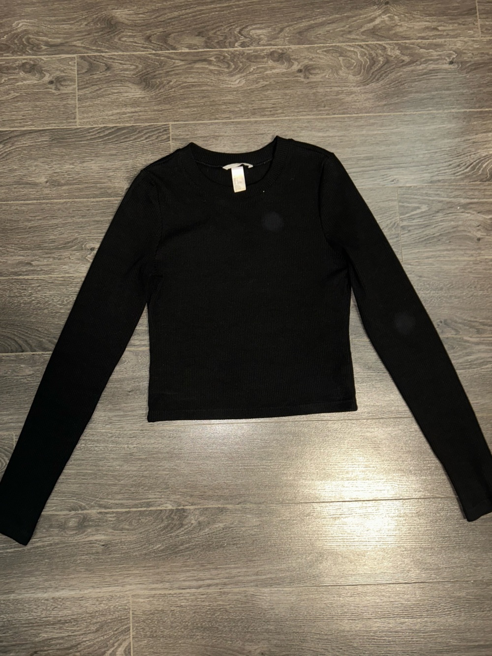 Classic Black Ribbed Crewneck Sweater - Women